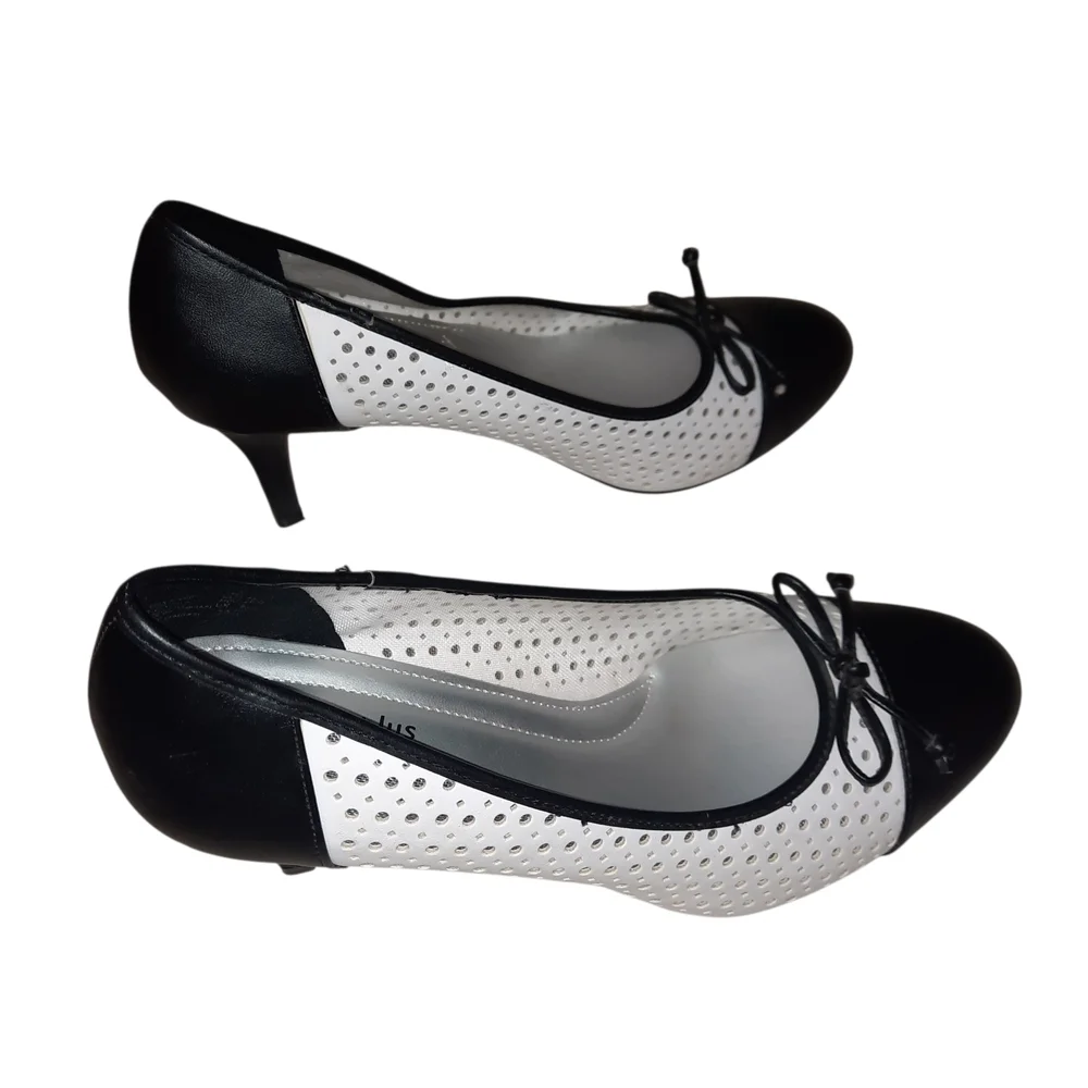Comfort Plus by Predictions Black and White Heels